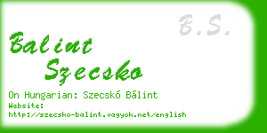balint szecsko business card