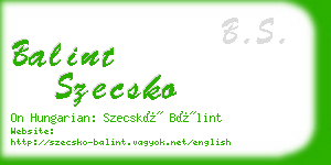 balint szecsko business card